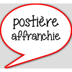Postière affranchie - 10x9cm - sticker/autocollant