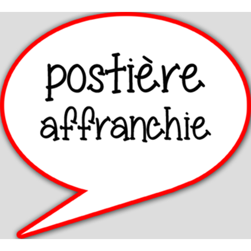 Postière affranchie - 10x9cm - sticker/autocollant
