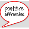 Postière affranchie - 10x9cm - sticker/autocollant