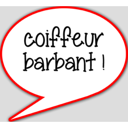 Coiffeur barbant - 15x13.5cm - sticker/autocollant