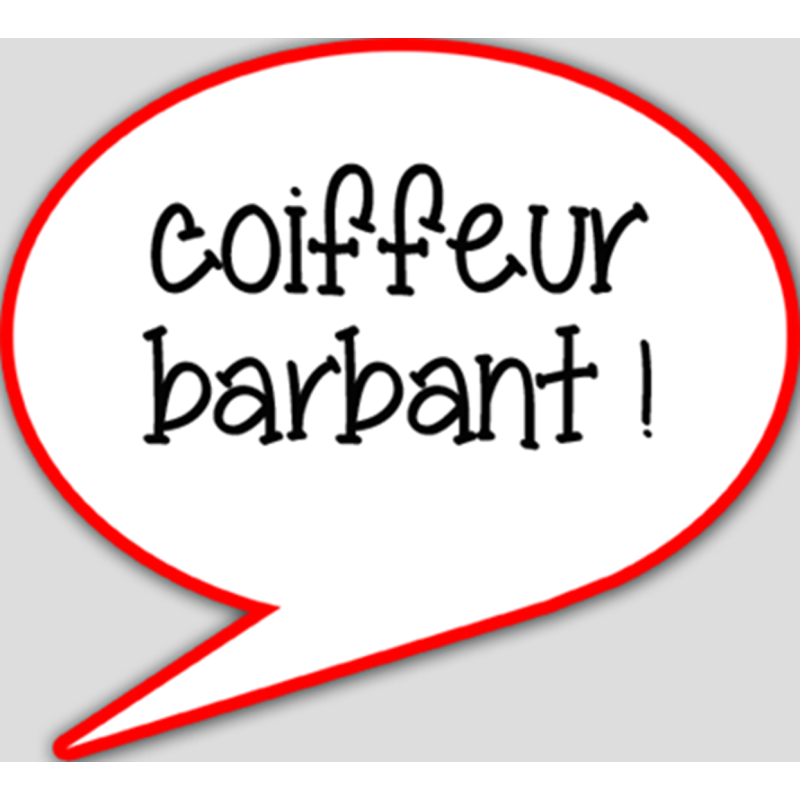 Coiffeur barbant - 15x13.5cm - sticker/autocollant