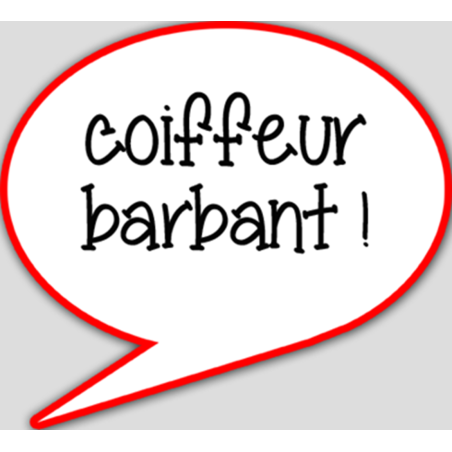 Coiffeur barbant - 15x13.5cm - sticker/autocollant