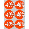 Soldes remise 40% (6 fois 10cm) - Sticker/autocollant
