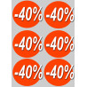 Solde Rond 40% (6stickers de 10cm) - Autocollant(sticker)