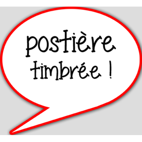 postière timbrée - 15x13.5cm - Autocollant(sticker)