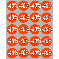 Solde Rond 40% (20stickers de 5cm) - Autocollant(sticker)