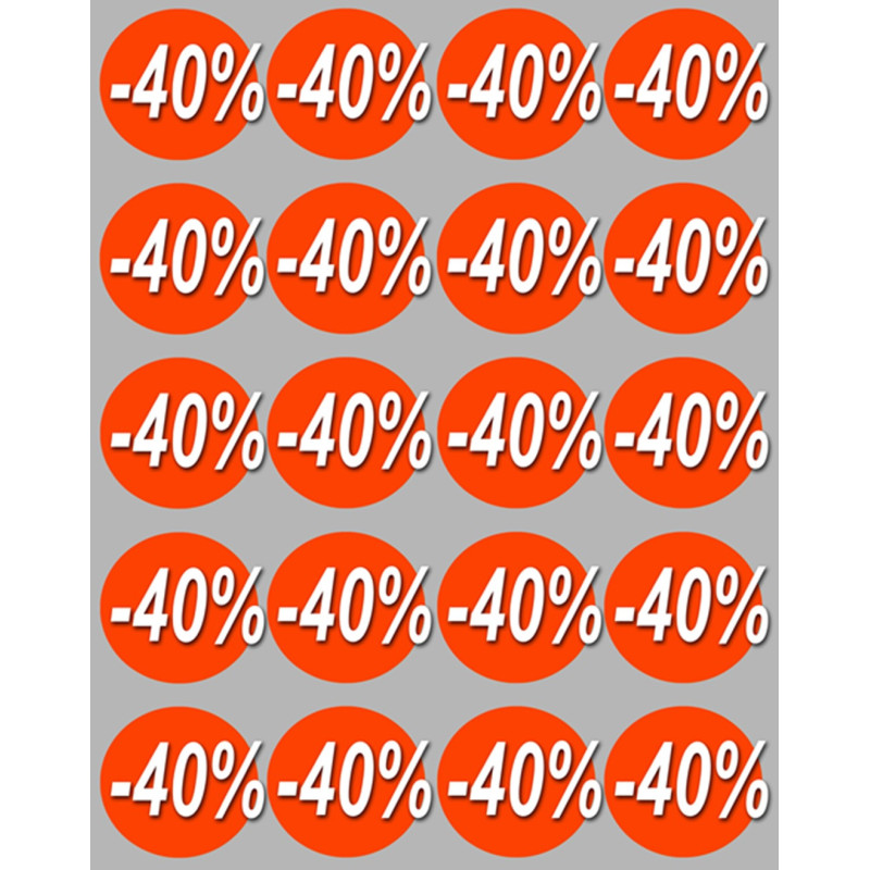 Soldes remise 40% (20 fois 5cm) - Sticker/autocollant