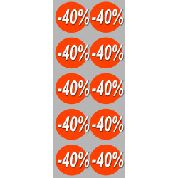 Soldes remise 40% (10 fois 5cm) - Sticker/autocollant