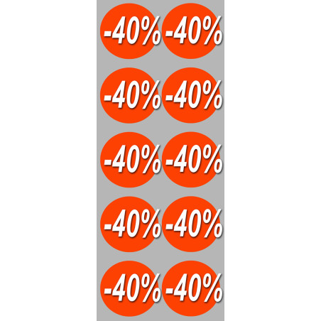 Soldes remise 40% (10 fois 5cm) - Sticker/autocollant