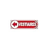 Vestiaires rouge flèche gauche - 20x6.6cm - Autocollant(sticker)