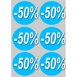 Soldes remise 50% (6 fois 10cm) - Autocollant(sticker)