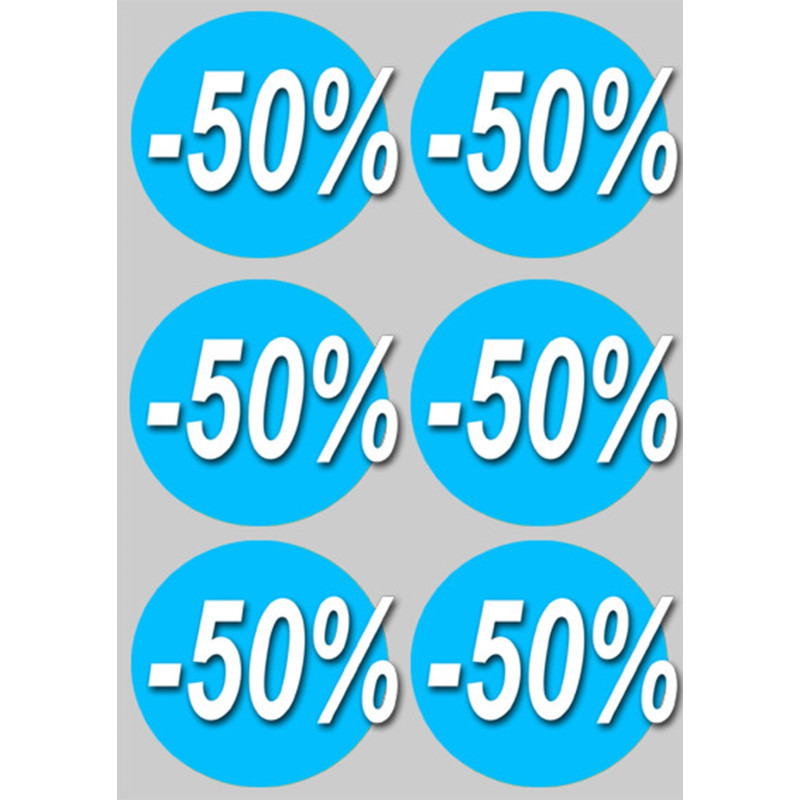 Autocollant (sticker):  Ronds 50% 2