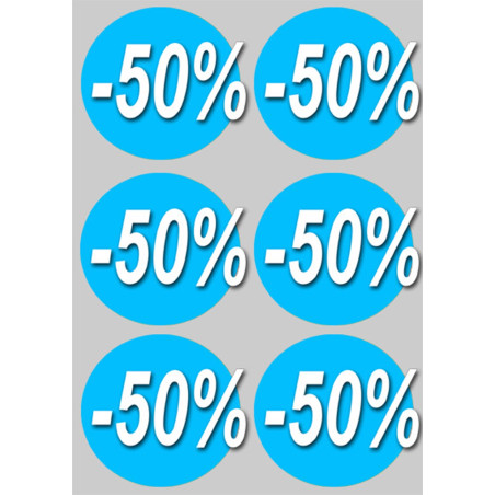 Soldes remise 50% (6 fois 10cm) - Sticker/autocollant