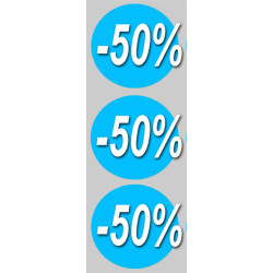 Soldes remise 50% (3 fois 10cm) - Autocollant(sticker)