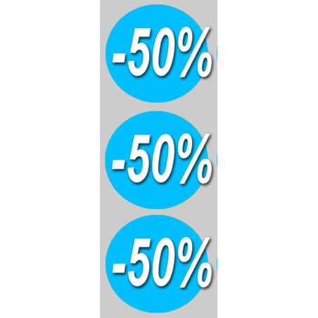 Soldes remise 50% (3 fois 10cm) - Sticker/autocollant