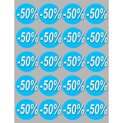 Soldes remise 50% (20 fois 5cm) - Autocollant(sticker)