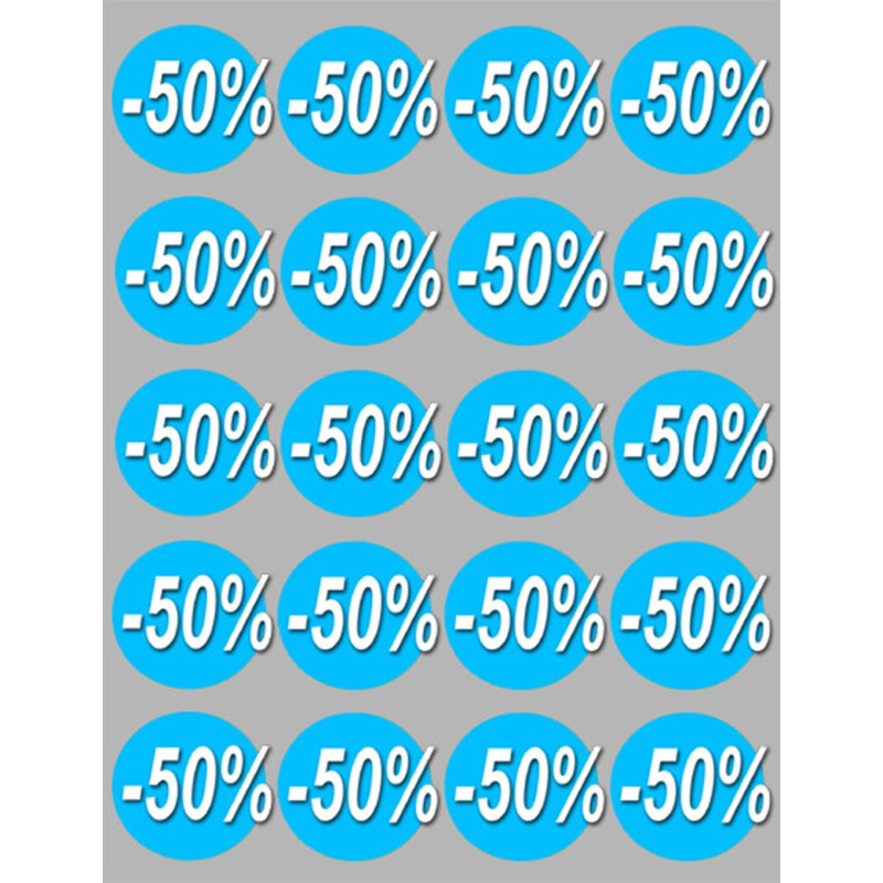Soldes remise 50% (20 fois 5cm) - Sticker/autocollant