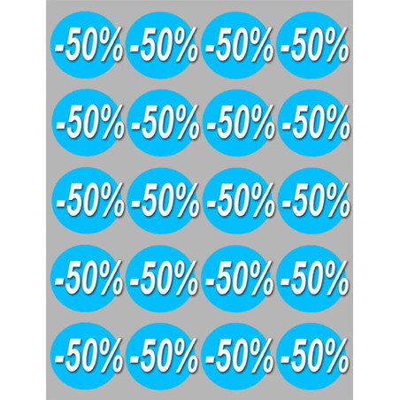 Soldes remise 50% (20 fois 5cm) - Sticker/autocollant