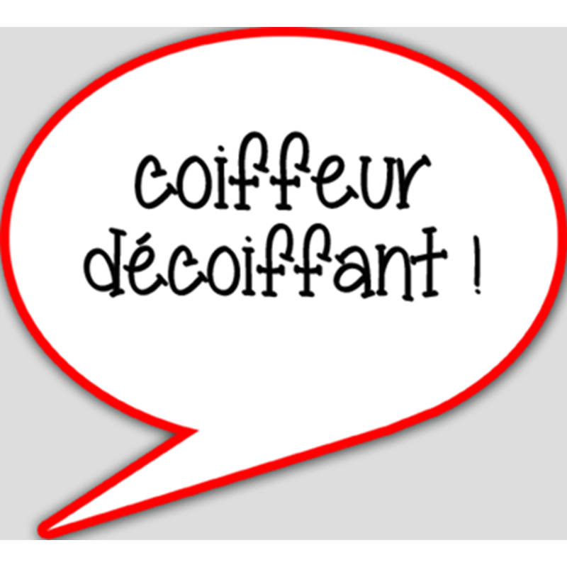 coiffeur décoiffant - 15x13.5cm - Autocollant(sticker)