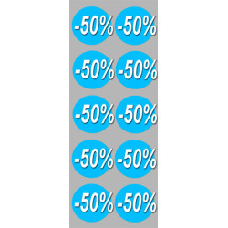 Soldes remise 50% (10 fois 5cm) - Autocollant(sticker)