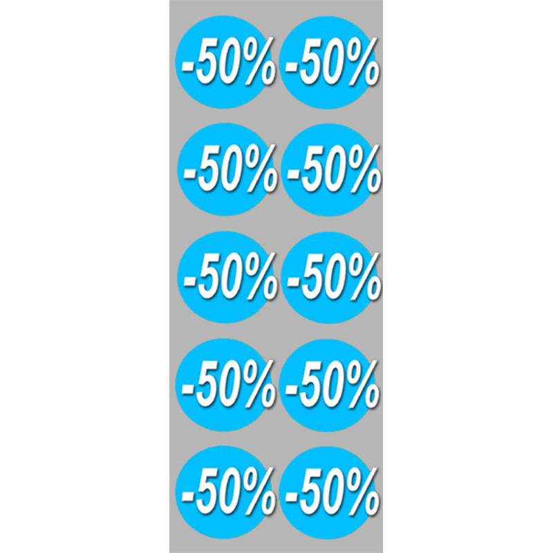 Autocollant (sticker):  Ronds 50% 5