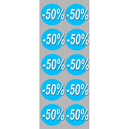 Soldes remise 50% (10 fois 5cm) - Sticker/autocollant