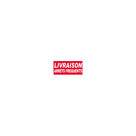 Livraison Arrêts Fréquents - Fond rouge - 30x14 cm - Autocollant(sticker)