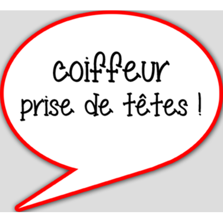 coiffeur prise de tête - 10x9cm - Autocollant(sticker)