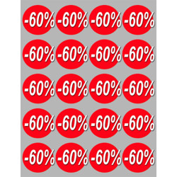 Soldes remise 60% (20 fois 5cm) - Autocollant(sticker)