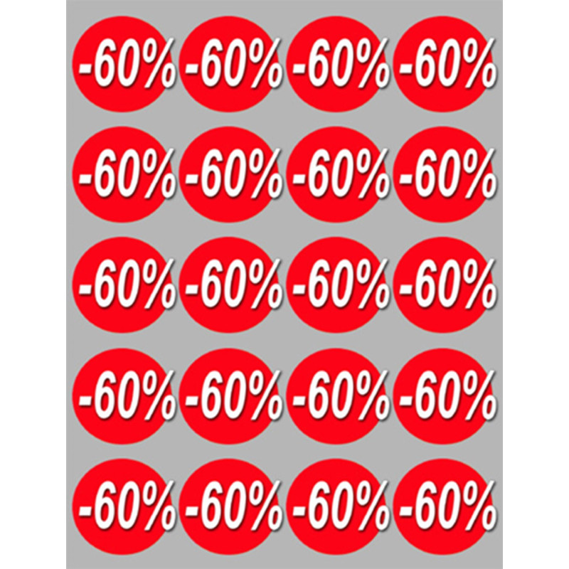 Soldes remise 60% (20 fois 5cm) - Sticker/autocollant