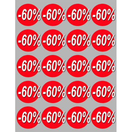 Soldes remise 60% (20 fois 5cm) - Sticker/autocollant