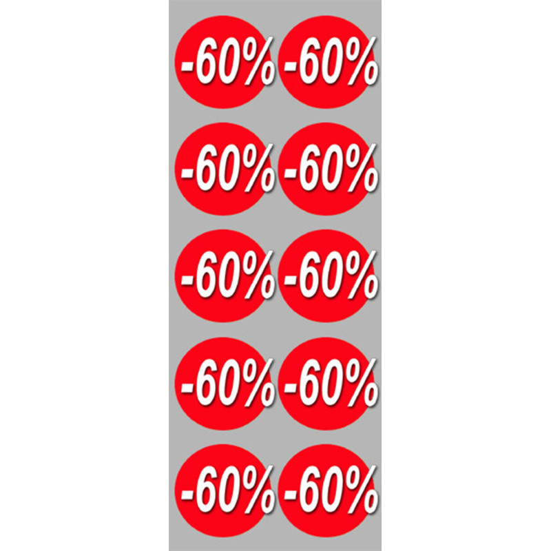 Soldes remise 60% (10 fois 5cm)  - Sticker/autocollant