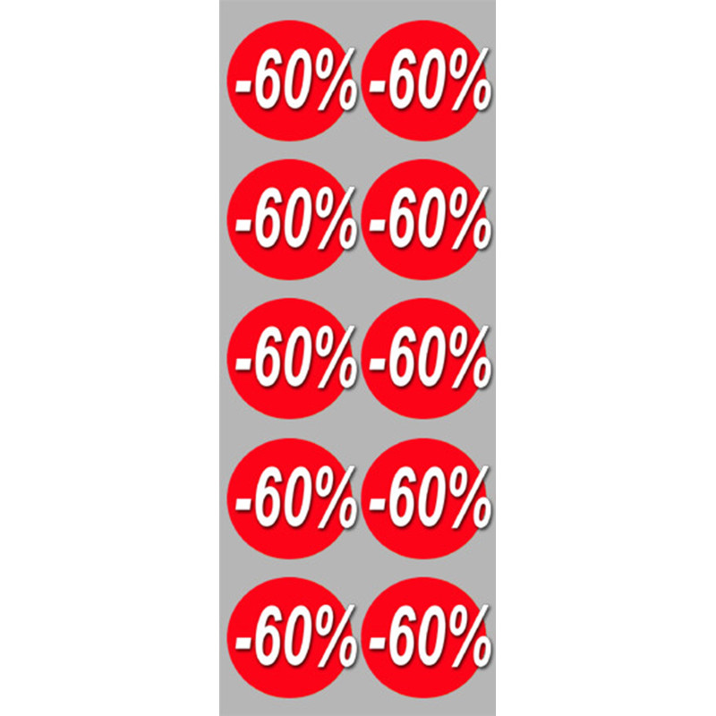 Autocollant (sticker):  Ronds 60% 5