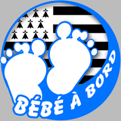 bébé à bord breton garçon (10x10cm) - Sticker/autocollant