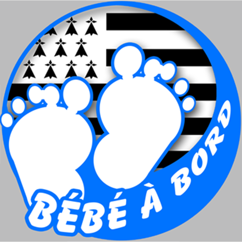 bébé à bord breton garçon (10x10cm) - Sticker/autocollant