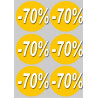 Soldes remise 70% (6 fois 10cm)  - Sticker/autocollant