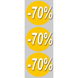 Soldes remise 70% (3 fois 10cm) - Sticker/autocollant