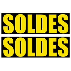 Solde IMPACT jaune et noir (2 stickers 29x9.5cm) - Autocollant(sticker)