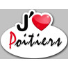 j'aime Poitiers - 15x11cm - Autocollant(sticker)