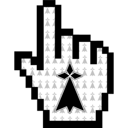 Curseur main hermine (26x20cm) - Sticker/autocollant