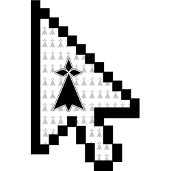 Curseur flèche hermine (15x9.5cm) - Sticker/autocollant