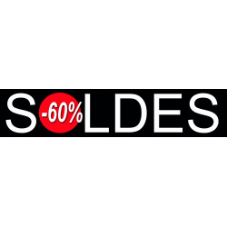 Soldes Design 60% (21x4,4cm) - Sticker/autocollant