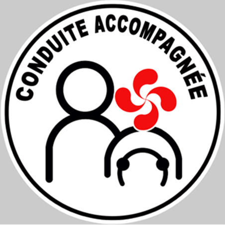 conduite accompagnée Basque - 15cm - Sticker/autocollant