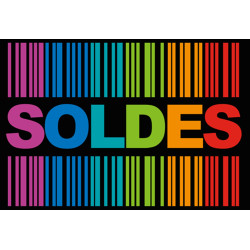 solde ambiance code barre noir - 30x20,5cm - Sticker/autocollant