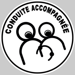 conduite accompagnée le virage - 15cm - Autocollant(sticker)