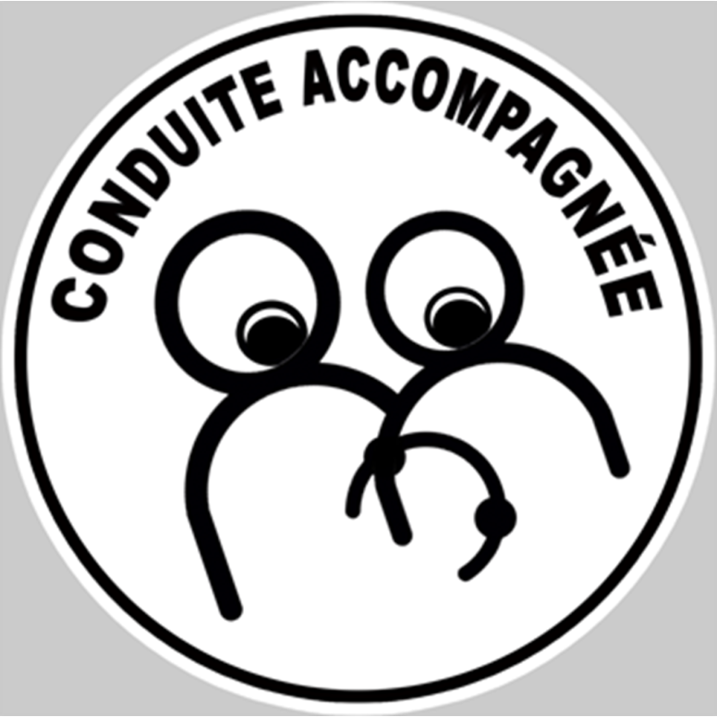 conduite accompagnée le virage - 15cm - Sticker/autocollant