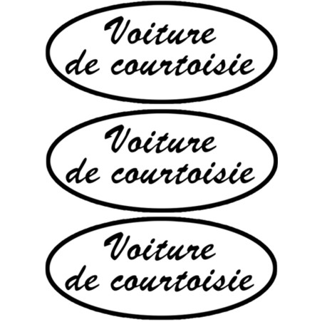 Voiture de Courtoisie (3 fois 20x9cm) - Sticker/autocollant