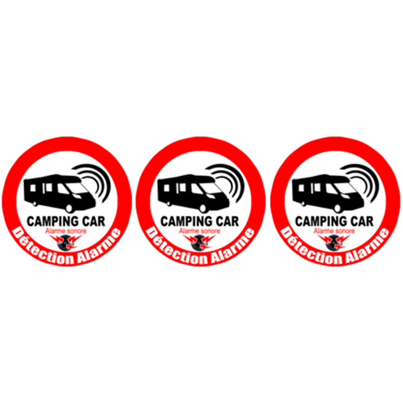 Alarme pour camping car - 3fois 5cm - Sticker/autocollant