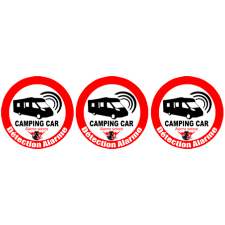 Alarme pour camping car - 3fois 5cm - Sticker/autocollant