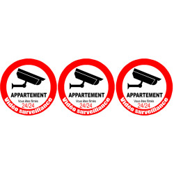 vidéo surveillance appartement - 3fois 5cm - Sticker/autocollant